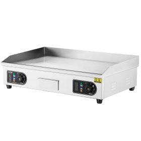 VEVOR Commercial Electric Griddle, (Style: 2800W Countertop Flat Top Grill, 122°F-572 °F Adjustable Temp)