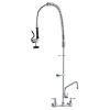 VEVOR Wall-Mounted Kitchen Faucet, 47" Tall, 8" Apart, with 12" Rotating Spout and Pre-Rinse Spray, Brass Build