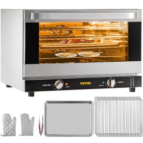 VEVOR Commercial Convection Oven (Style: 47L/43Qt, Half-Size Conventional Oven Countertop, 1600W 4-Tier Toaster w/ Front Glass Door)