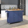 Rolling Mobile Kitchen Island with Drop Leaf
