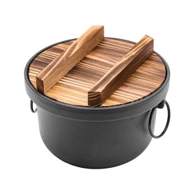 Multi-usage Cast Iron Pot for Outdoor Camping Grill (Color: Black, type: Style A)