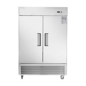 54"W Commercial Refrigerator (Style: 2 Section 2 Solid Door Stainless Steel Reach-in Freezer 42.2 Cu.ft. Upright Fan Cooling Freezer for Restaurant, Bar, Shop)