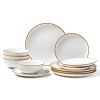 12 PCS Dinnerware Set Ceramic Plates and Bowls Sets Service for 4 White