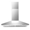 24 inch Range Hood Wall Mount Range Hood 450 CFM in Stainless Steel With Ducted/Ductless Convertible Stove Vent Hood with Aluminum Filters
