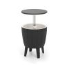 Outdoor Cooler Bar Table with Telescopic Tabletop for Beer and Wine