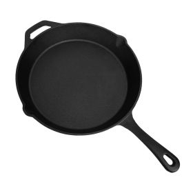 Pre-Seasoned Cast Iron Skillet Oven Safe Cookware Heat-Resistant Holder (Option: 12inch Large Frying Pan Non-Stick Like Surface Cooking Frying Searing Baking)