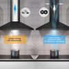 Range Hood 30 inch Wall Mount Range Hood 450 CFM in Stainless Steel With Ducted/Ductless Convertible Stove Vent Hood with Aluminum Filters