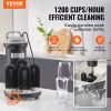 VEVOR Electric Commercial Glass Washer, 5-Brush Bar Glass Cleaner, 1200 Cups/Hour Wine Glass Cleaning Machine, Bar Glass Washer for Champagne Glasses