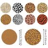 8 Pcs Rhinestones Art Coasters Kits with Holder Wild Animal Theme 5D Rhinestones Painting Coasters Zebra Lion Leopard Cow Patterns DIY Small Rhineston