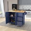Rolling Mobile Kitchen Island with Drop Leaf