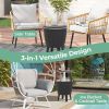Outdoor Cooler Bar Table with Telescopic Tabletop for Beer and Wine