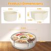 2Pcs Size Options Divided Serving Tray with Lid and Handle 360Â° Rotatable Snack Box Container with 6 Dividers Clear Portable Snack Platters for Fruit