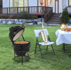 53747749  13in round ceramic charcoal grill, ceramic carbon oven, 2 in 1 iron carbon oven, three layers of elliptical cylinder oven
