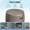 Rattan Cool Bar 4-in-1 Cocktail Table Side Table for Outdoor Patio
