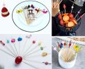 100 Pcs Bamboo Fruit Picks Fancy Cocktail Sticks Appetizer Toothpicks