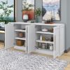 Sideboard with 4 Doors Large Storage Space Buffet Cabinet with Adjustable Shelves and Silver Handles for Kitchen,Dining Room,Living Room