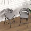 28" 360 Swivel Bar Stools Set of 2 Modern Swivel Bar Chairs, Barstools Counter Height with High Backrest, Easy 3-5 Minute Assembly for Bar, Kitchen