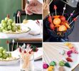 100 Pcs Bamboo Fruit Picks Fancy Cocktail Sticks Appetizer Toothpicks