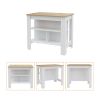 Norfolk 2 Piece Kitchen Set, Kitchen Island + Upper Wall Cabinet , White /Walnut