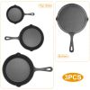 pot3Pcs Pre-Seasoned Cast Iron Skillet Set 6/8/10in Non-Stick Oven Safe Cookware Heat-Resistant Frying Pan