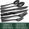 24-Piece Black Silverware Set