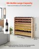 VEVOR 96 Bottle Stackable Modular Wine Rack, 8-Tier Wine Bottle Holder,Solid Wood Floor Freestanding Wine Storage Rack For Pinot Noir bottles
