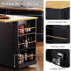 53 inch Large Kitchen Island with Drop Leaf,Power Outlet,Door Internal Storage Rack