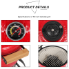 53747749  13in round ceramic charcoal grill, ceramic carbon oven, 2 in 1 iron carbon oven, three layers of elliptical cylinder oven