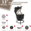 53747749  13in round ceramic charcoal grill, ceramic carbon oven, 2 in 1 iron carbon oven, three layers of elliptical cylinder oven
