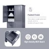 Tall and Wide Storage Cabinet with Doors for Bathroom/Office, Three Drawers