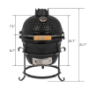 53747749  13in round ceramic charcoal grill, ceramic carbon oven, 2 in 1 iron carbon oven, three layers of elliptical cylinder oven