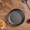 Uncoated Frying Pan with Dual Handles and Wooden Lid(AMZ Shipping)