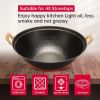 Cast Iron Wok Pan with Dual Handle and Wooden Lid(AMZ Shipping)