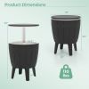 Outdoor Cooler Bar Table with Telescopic Tabletop for Beer and Wine