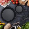 pot3Pcs Pre-Seasoned Cast Iron Skillet Set 6/8/10in Non-Stick Oven Safe Cookware Heat-Resistant Frying Pan